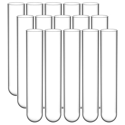 StonyLab Borosilicate Glass Round Bottom Test Tubes, 30mm OD X 165mm Length (Pack of 15) - style: 15 Pack