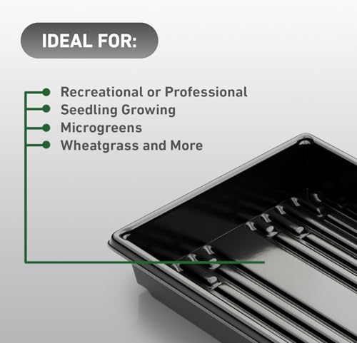 10x20 Inch Black Plastic 50 Pack Plant Propagation Tray No Holes - color: Black, size: 50-Pack