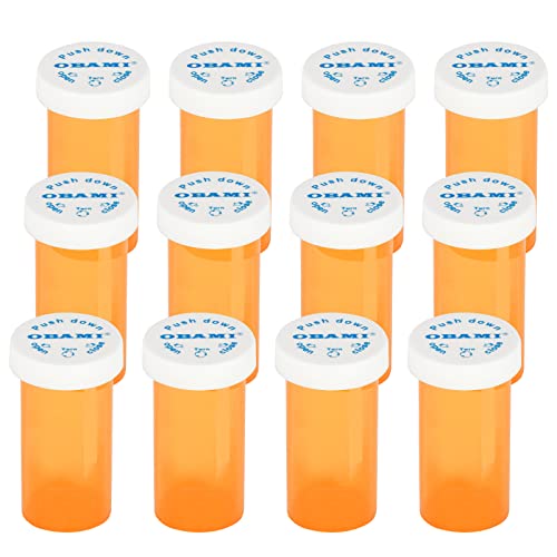 Plastic Medicine Pill Bottles with Child Resistant Caps - Push Down and Turn - Prescription Vial, Medicine Container, Pill Cases Dispenser Organizers (12pcs, 8 Dram) - size: 8 Dram