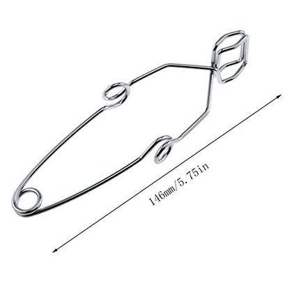 E-outstanding 4-Pack Steel Wire Test Tube Clamp 145mm Fit for 5-40mm Tube Heating Glass Tube Tongs Supplies Lab Test Tube Holder Sprung Tool