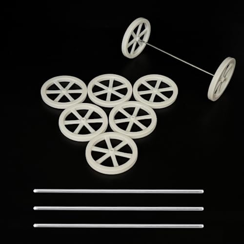 8PCS Model Toy Car Wheel RC Car Wheel Tire with 2mm Dia Shaft for RC Car Truck Robot DIY Model Toy Building Parts (2x44mm White) - style: 2x44mm White