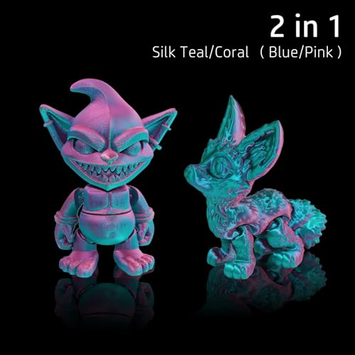 LOVOON 3D Printing Filament PLA, Silk Multicolor PLA Filament 1.75mm,DualColor Change by Angle Filament,Fit Most 3D Printer& 3D Pen,Silk Teal/Coral(Blue/Pink), 1KG(2.2lbs)/Spool - color: 2color Silk Teal/Pink, size: 1 kg