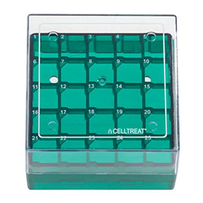 CELLTREAT 229942Storage Box, CF Cryogenic Vial, 25 Place, Polycarbonate, Non-sterile (Pack of 5)