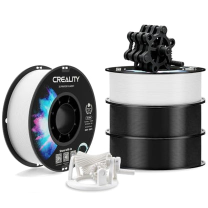 Creality ABS Filament 1.75mm, 3D Printer Filament, 4kg Spool, Black & White - color: Abs Black & White