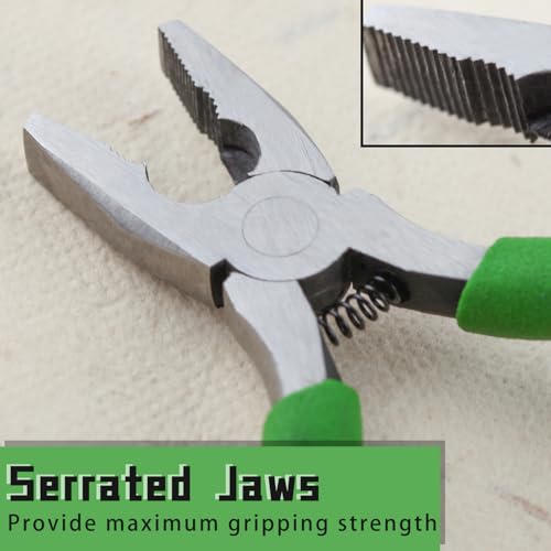 SPEEDWOX Mini Lineman's Pliers with Cutter, Serrated Jaw for Jewelry Craft - style: Lineman's Clamp