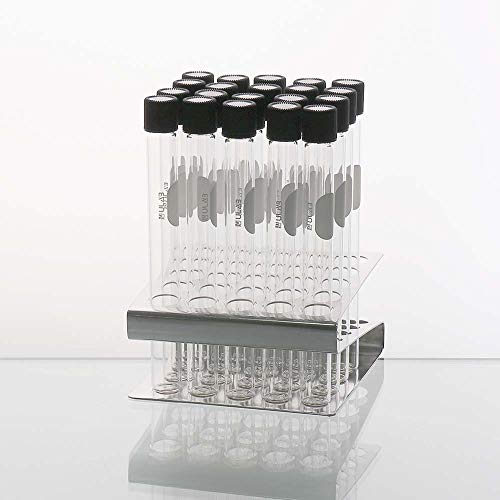 ULAB Test Tubes with Black Screw Caps, Vol.15ml, Dia.16x150mm with Marking Area, Test Tubes Shot Glasses, Borosilicate Glass Material, Pack of 20, UTT1013 - style: Vol.15ml with Bakelite Screw Caps, 20pcs