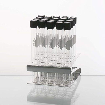 ULAB Test Tubes with Black Screw Caps, Vol.15ml, Dia.16x150mm with Marking Area, Test Tubes Shot Glasses, Borosilicate Glass Material, Pack of 20, UTT1013 - style: Vol.15ml with Bakelite Screw Caps, 20pcs