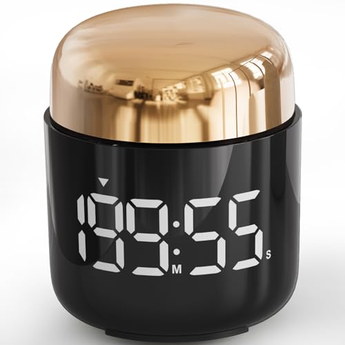 Kitchen Timer, 360 Rotate, Countup/Countdown, LED, Volume - color: Gold