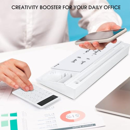 Varhomax Glass Desk Whiteboard with Calculator - color: Calculator-white
