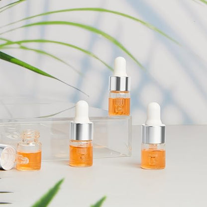 Didaey 100 Pcs Mini Glass Oil Dropper Bottle, 2 ml, Classic Silver - color: Classic Silver, size: 2 ml