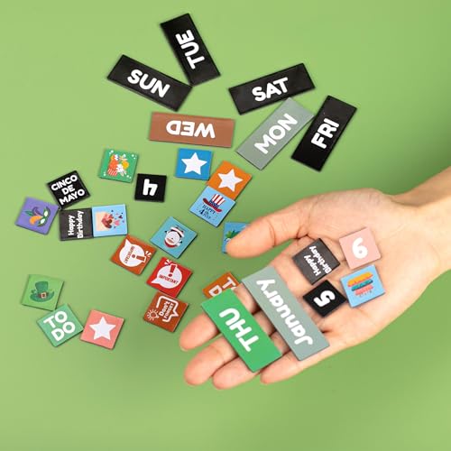 Lesnala Double-Sided Magnetic Calendar Numbers for Refrigerator - color: Multi Color