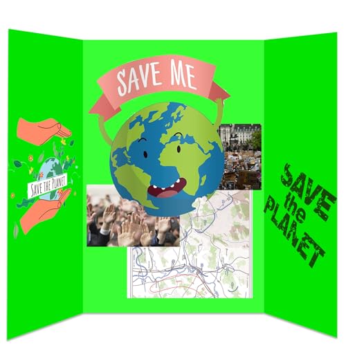 Neon Trifold Poster Board, Standard Size 24 x 36 Inches, Corrugated,3 Pack - size: 24 x 36 Inches