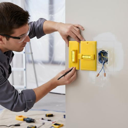 Labor Saving Devices for Old Work Box, Outlet Template,1 Pack,Yellow - color: Yellow