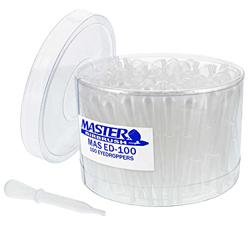 Master Airbrush 100 Pipette Eyedroppers for Liquid Transfer, Airbrush Paint