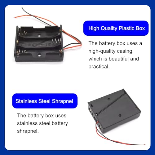 ISolderStore Pack of 5 3 x 1.5V AA Battery Holder, 4.5V with Wires for Wall Clocks Radio Kids Toys