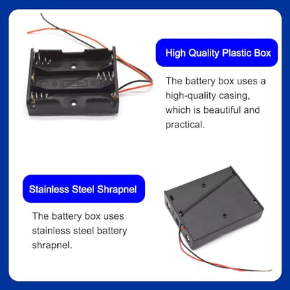 ISolderStore Pack of 5 3 x 1.5V AA Battery Holder, 4.5V with Wires for Wall Clocks Radio Kids Toys