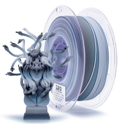 ZIRO PLA Filament 1KG, Matte Rainbow Fast Color Change, Gray Layer Rock - color: Gray Layer Rock (Matte)