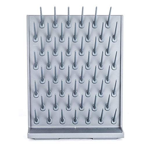 Lab Drying Racks Pegboard Bench-top Wall-Mount Laboratory Glassware Cleaning Polyethylene Equipment (52 Grey) - style: 52 Grey