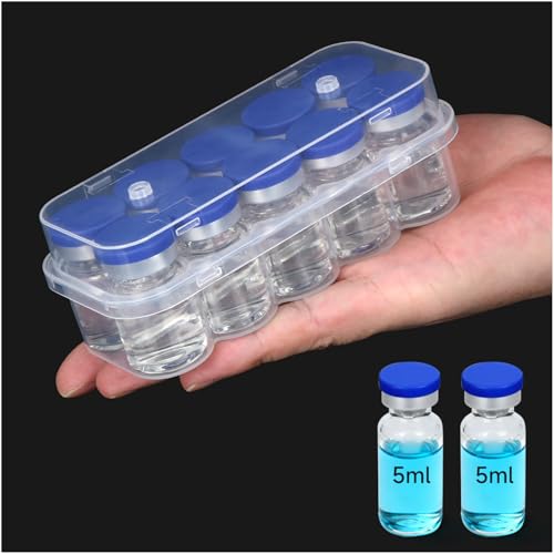 5ml Vial Holder Peptide Case for Firdge, 10-Shot Peptide & Insulin Organizer for Fridge, Transparent Box for 5mL Glass Vials (Insulin, GLP-1, Peptides, Etc.)