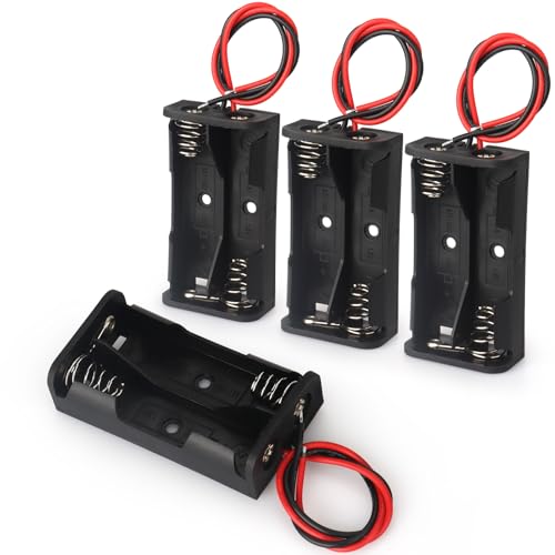 VWEICYY 4PACK 2 AA Battery Holder housing with Leads,4PCS 2 x 1.5V AA Battery Holder Case,Battery Holder Without Cover