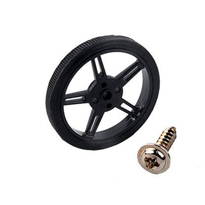 Feetech FS90R 360 Degree Continuous Rotation Micro Servo Motor + RC Tire Wheel for Arduino Micro:bit (Pack of 4)