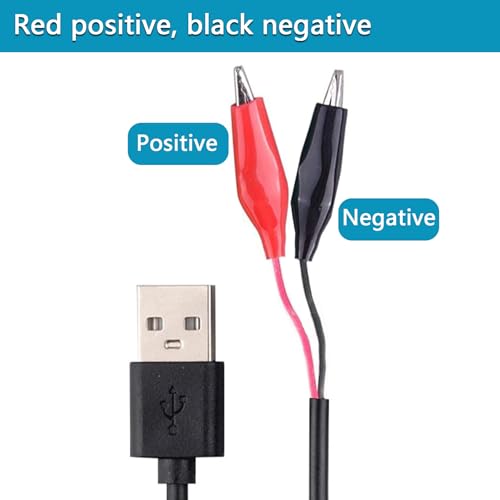 USB to Alligator Clip Adapter Cable Crocodile Clip Jumper Probe to USB Male Test Wre 22AWG Adapter Red and Black Wire Alligator Clip Cable for Testing The Circuit [4pack 3.3FFt / 100cm] - size: 4pcs-3.3Ft-Usb to Alligator