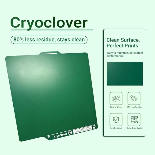 CryoClover 355x346mm Cold Build Plate for Bambu-Lab H2D/H2S - color: Verdant SoftTouch, size: H2D/H2S