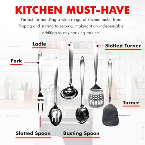 Chef Craft Select Kitchen Tool and Utensil Set, 6 Piece Set, Stainless Steel - style: Set