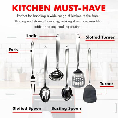 Chef Craft Select Kitchen Tool and Utensil Set, 6 Piece Set, Stainless Steel - style: Set