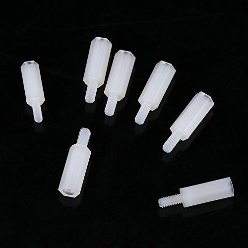 M2.5 Male Female Hex Nylon Standoff Spacer Kit 200pcs Assortment Screw Nuts Bolt Mount Set with Plastic Box