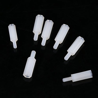 M2.5 Male Female Hex Nylon Standoff Spacer Kit 200pcs Assortment Screw Nuts Bolt Mount Set with Plastic Box
