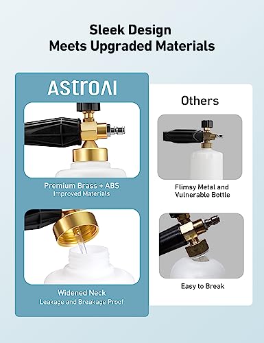 AstroAI Foam Cannon for Pressure Washer with 1/4" Quick Connect, 1.5 Liter - size: 1.5 L Bottle,WITHOUT Tips