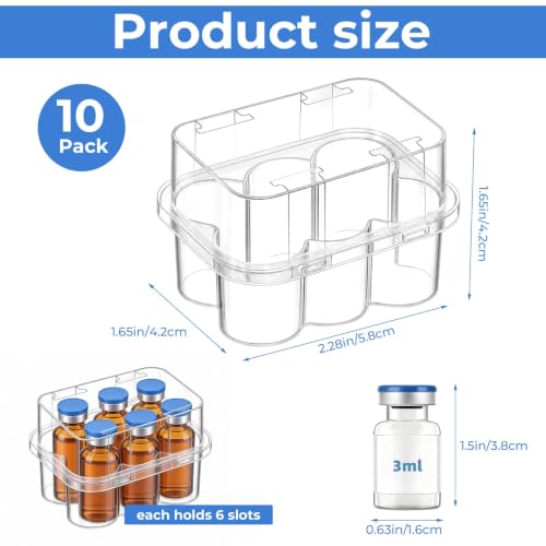 10-Pack 3mL Vial Storage Case, 6-Slot Insulin & GLP-1 Organizer - size: 3ml 6-slot 10pcs