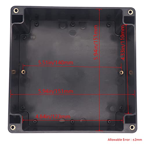 Project Box ABS Black Electrical Boxes IP65 Outdoor Waterproof Box Electronic Junction Box Power Enclosure with Cable Glands for DIY Project 6.3 x 6.3 x 3.54 inch (160x160x90mm) - size: 6.3"x6.30"x3.54"