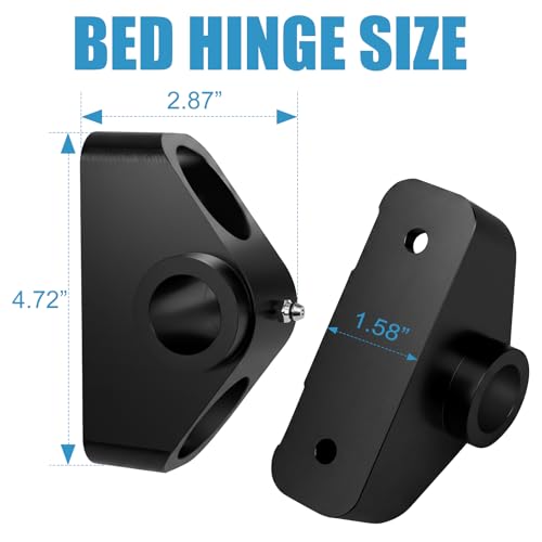 UTV Aluminum Dump Bed Hinge Kit Compatible with 2016-2026 Can-Am Defender Commander Accessories, Heavy Duty Bed Hinges Mount Set, SXS Support Pivot Hinge Replacement, Easy Install (Black) - color: Black