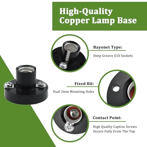 E10 Screw Mini Bulbs and Socket Base Kit