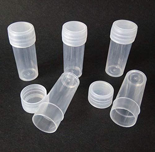 50 Pcs Plastic Sample Bottles Mini Clear Storage Case with Lid, 5ML Small Bottle Vial Storage