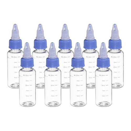 PATIKIL 30ml 1oz,9 Pcs Plastic Squeeze Dispensing Bottles,Transparent,Blue - color: Transparent/Blue, size: 30ml