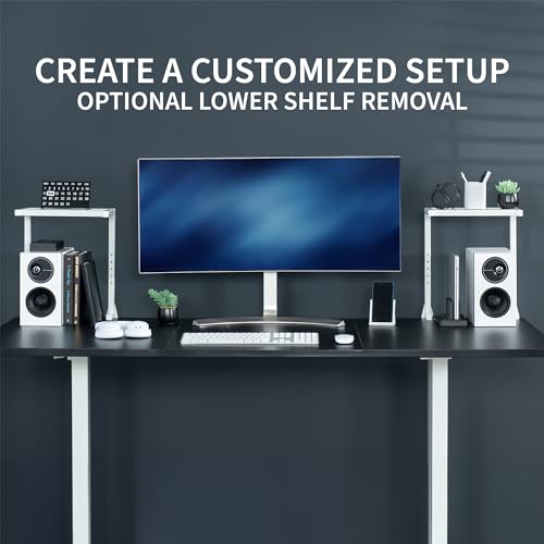 VIVO White Clamp-on 13 inch 2-Tier Desk Shelf, STAND-SHELF2CW - color: White, size: 13 inch