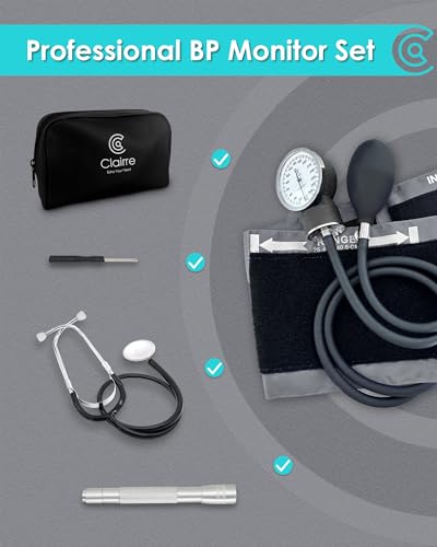 Blood Pressure Cuff Manual with Stethoscope & Penlight for Nurses - color: Gray, style: With Basic Stethoscope & Penlight