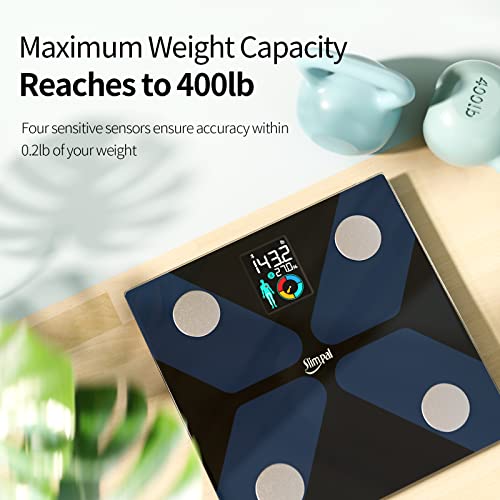 Slimpal Body Fat Measuring Tape and Smart Scale for Body Weight and Fat with APP Digital Bathroom Scale for Weight Loss, Body Composition and Circumference Analyzer - color: Cs20m+84114