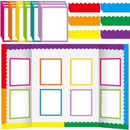 90 Pcs Science Fair Board Supplies Trifold Poster Boards, Neon - color: Neon
