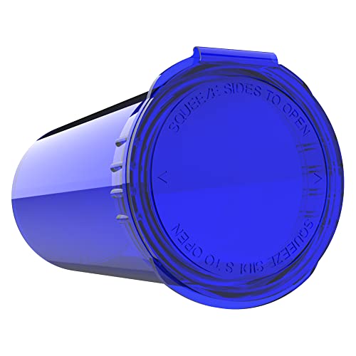 Dragon Chewer 13 Dram CR Plastic Packaging Pop Top Containers - Child Resistant Travel Holder Vial Bottles - 315 qty (Translucent Blue) - color: Translucent Blue