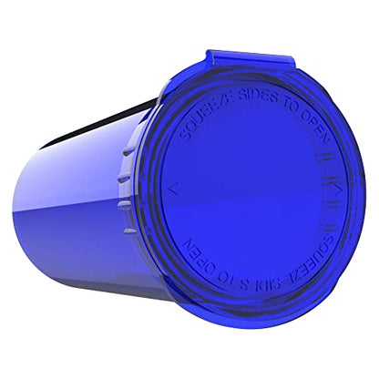 Dragon Chewer 13 Dram CR Plastic Packaging Pop Top Containers - Child Resistant Travel Holder Vial Bottles - 315 qty (Translucent Blue) - color: Translucent Blue