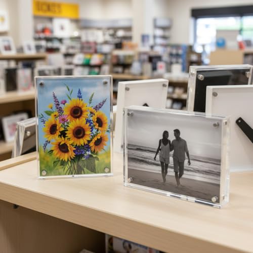 Azar Displays 104433-2PK Acrylic Photo Frame Magnetic 4x6, 2-Pack - size: 4x6 (2-Pack)