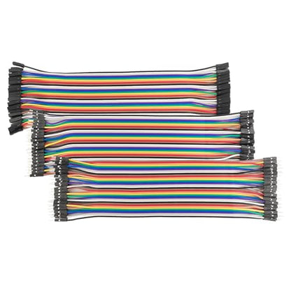 Fielect 120Pcs 50cm Breadboard Jumper Wires Multicolored Dupont Jumper Wires 40Pin Male to FemaIe, Male to Maie, Female to FemaIe Breadboard Jumper Ribbon Cables for Arduino and Raspberry Pi