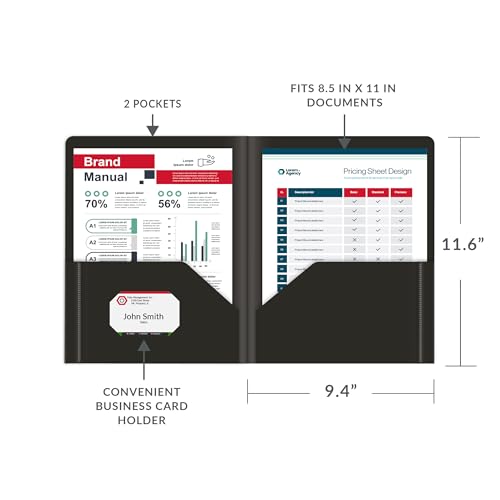 C-Line Heavyweight Two-Pocket Poly Portfolio, Black, 36/Case (33951) - color: Black, size: 25-Pack