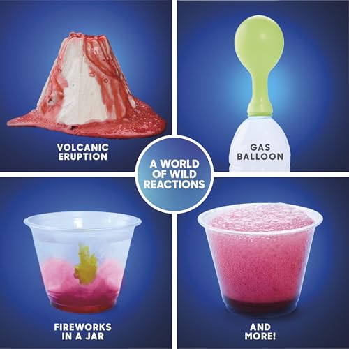 Discovery™ Super Reactions Science Kit – 66 Experiments STEM Lab for Kids| Includes Chemistry Tools, Volcano Mold, Slime, Reactions & Explosions|Educational Learning Toy|DIY Activity Set Gift| Ages 8+