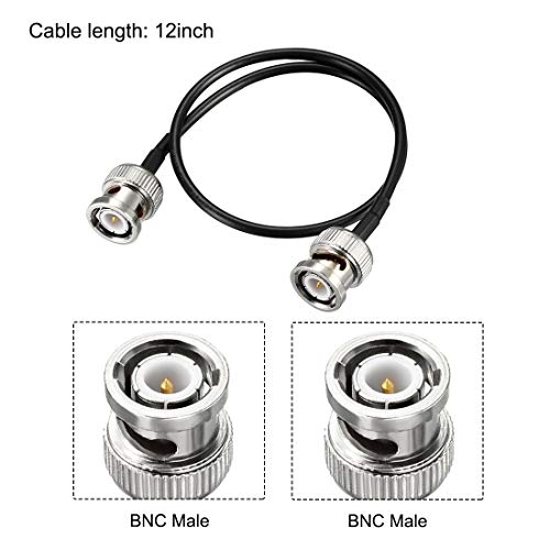 uxcell BNC Male to Male Coaxial Jumper Cable 50 Ohm 1 Feet RG174 - size: 1 Feet