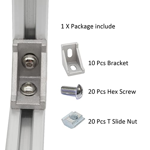 10 Set 1010 Aluminum Extrusion Hardware Accessories Corner Brackets - style: 10 sets brackets with m6